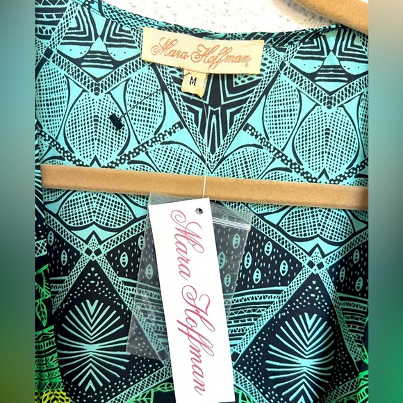 NWT Mara Hoffman vest shirt Aztec print green blue gray medium - Picture 2 of 4